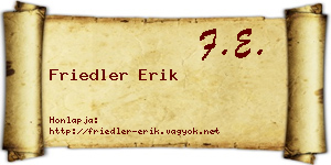 Friedler Erik névjegykártya