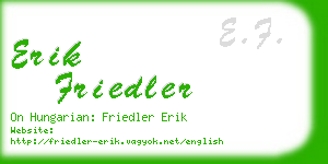 erik friedler business card